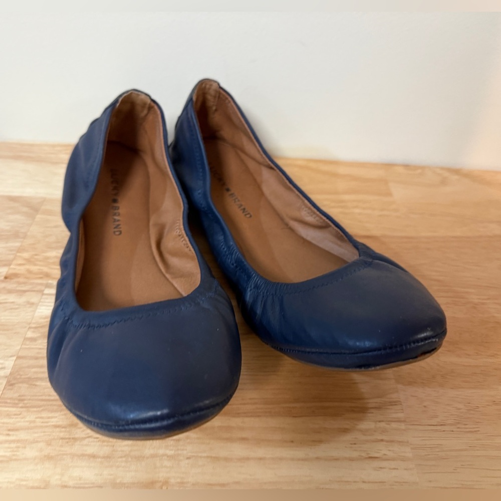 Lucky Brand Navy Blue Leather Flats